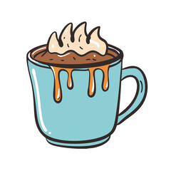 hot chocolate mug icon, hot chocolate mug vector illustration-simple illustration of hot chocolate mug, perfect for hot chocolate mug logos and icons