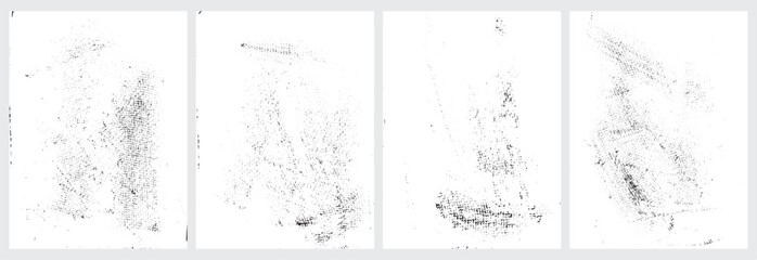 Obraz premium Vector set of grunge texture black color square frame scratches style illustration background