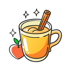 hot cider with cinnamon icon, hot cider with cinnamon vector illustration-simple illustration of hot cider with cinnamon, perfect for hot cider with cinnamon logos and icons