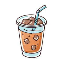 iced coffee icon, iced coffee vector illustration-simple illustration of iced coffee, perfect for iced coffee logos and icons