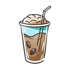 iced coffee icon, iced coffee vector illustration-simple illustration of iced coffee, perfect for iced coffee logos and icons