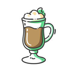 irish coffee icon, irish coffee vector illustration-simple illustration of irish coffee, perfect for irish coffee logos and icons