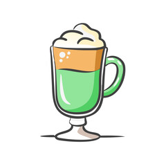 irish coffee icon, irish coffee vector illustration-simple illustration of irish coffee, perfect for irish coffee logos and icons