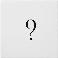 A Minimalist Exploration of Uncertainty: The Question Mark on a Square, Reflecting Simplicity and Inquiry.