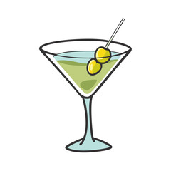 martini glass with olive icon, martini glass with olive vector illustration-simple illustration of martini glass with olive, perfect for martini glass with olive logos and icons