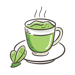 matcha latte icon, matcha latte vector illustration-simple illustration of matcha latte, perfect for matcha latte logos and icons
