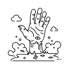 zombie hand icon, zombie hand vector illustration-simple illustration of zombie hand, perfect for zombie hand logos and icons