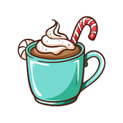 peppermint hot chocolate icon, peppermint hot chocolate vector illustration-simple illustration of peppermint hot chocolate, perfect for peppermint hot chocolate logos and icons