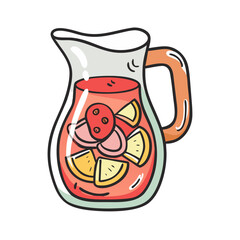 sangria pitcher icon, sangria pitcher vector illustration-simple illustration of sangria pitcher, perfect for sangria pitcher logos and icons