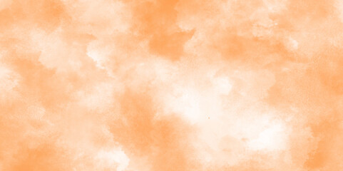 Abstract Orange watercolor background. Modern and colorful watercolor strokes. Artistic watercolor washes. Painting background design with splashes of colors.
