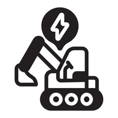 excavator glyph icon