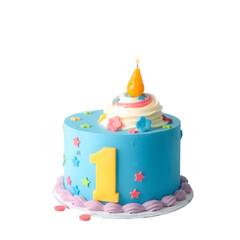 Blue First Birthday Cake