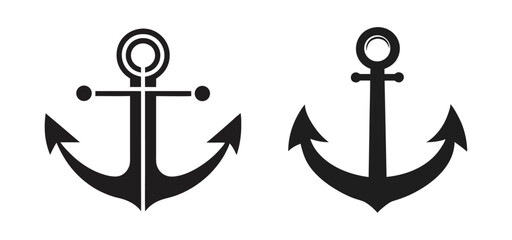 Anchor Icon - Nautical Marine Symbol Vector on Transparent Background