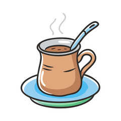 turkish coffee icon, turkish coffee vector illustration-simple illustration of turkish coffee, perfect for turkish coffee logos and icons