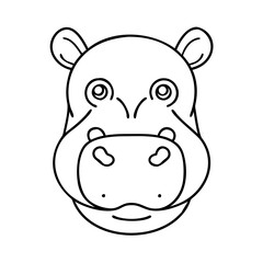 hippo icon, hippo vector illustration-simple illustration of hippo, perfect for hippo logos and icons