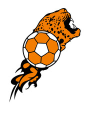 Fototapeta premium ballon handball leopard flamme logo club