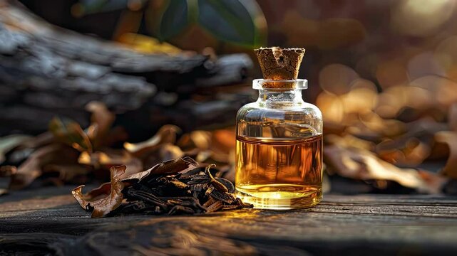 patchouli essential oil. Selective focus