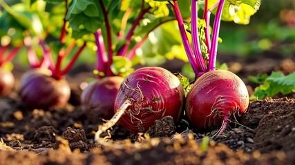 close-up of beets in the garden. selective focus