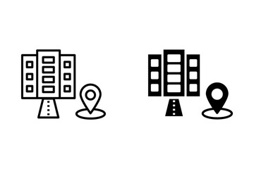 City map icon sign in filled style on white background