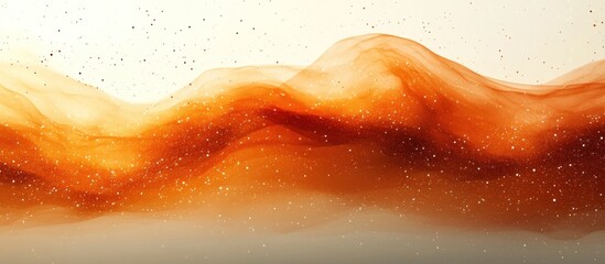 Fototapeta premium Abstract Orange Wave with Glittering Particles: A Serene Visual Masterpiece