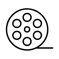 Film reel vector icon for cinema movie production and video industry concept design