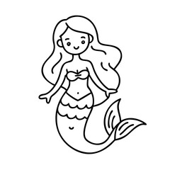 mermaid icon, mermaid vector illustration-simple illustration of mermaid, perfect for mermaid logos and icons