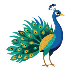 Obraz premium Peacock isolated on white background