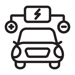 Electric Car glyph icon