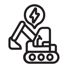 excavator glyph icon