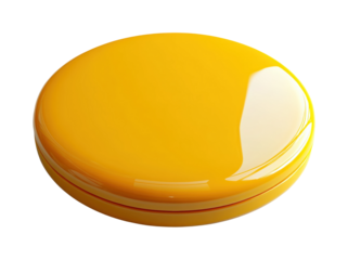 Action packed yellow container product bright isolated on transparent background, png