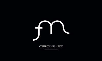 MF, FM, M, F abstract letters logo monogram