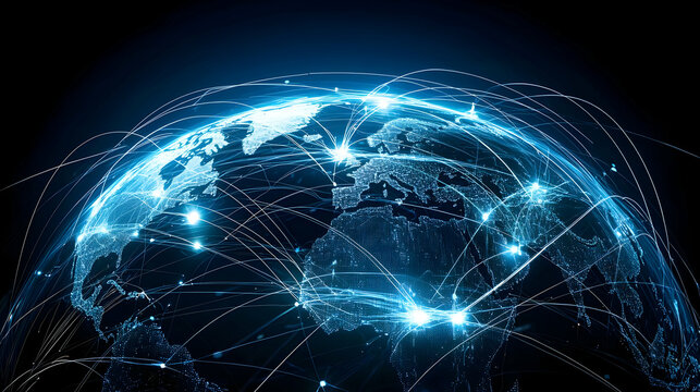 Digital Global Network Earth Graphic