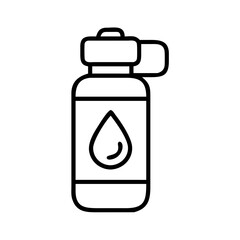 Water bottle vector icon illustration for hydration and fitness equipment needs