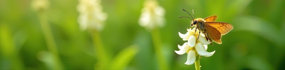 Yucca moth (Tegeticula yuccasella) pollinating white yucca flower in Ohio,  wildlife,  Ohio