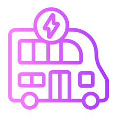 double decker bus gradient icon