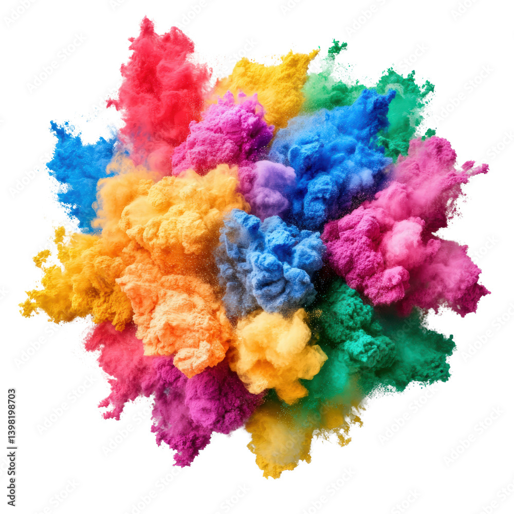 Aufkleber a bright and colorful explosion of powder creating a dynamic and playful atmosphere of fun and creat