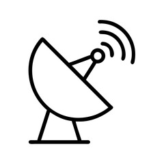 Satellite dish antenna vector illustration for communication and technology design