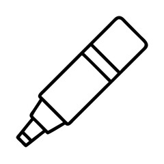 Illustration of a black outline marker pen for drawing and highlighting design art