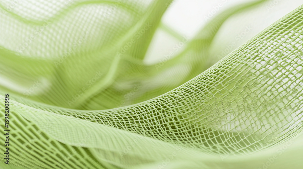 Poster intricate green mesh close-up reveals textured patterns generative ai