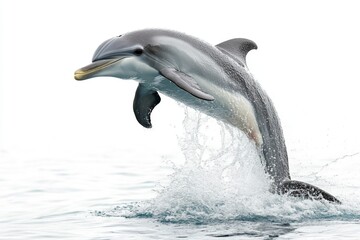 Fototapeta premium Striped Dolphin Leaping from Ocean Water Dynamic Marine Wildlife Action Shot