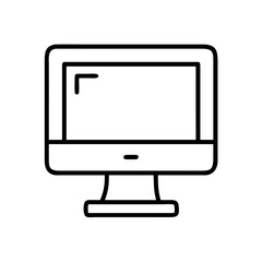 Computer monitor display screen technology device outline vector illustration