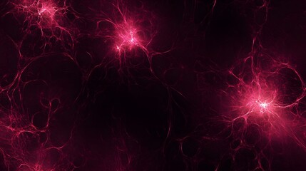 Obraz premium A deep crimson fractal web of glowing energy bursts.