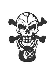 tete de mort musculation haltere bodybuilding poids