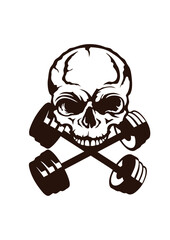 tete de mort haltere musculation bodybuilding crane club logo