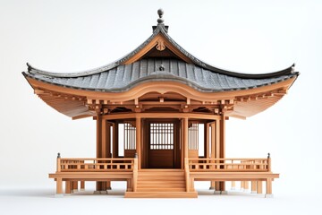 Fototapeta premium Traditional Japanese Wooden Pavilion Architectural Design Asian Temple Structure East Asian Style
