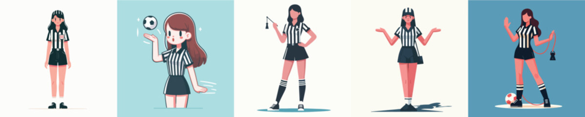 vector woman wearing referee costume