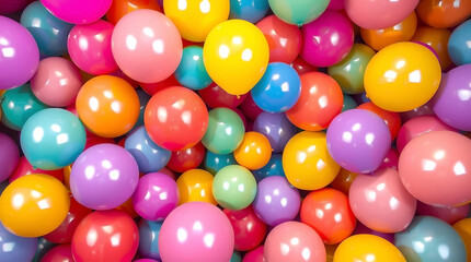 Obraz premium Colorful Balloon Party Texture with Floating Balloons and Glossy Highlights