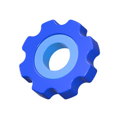 gear icon 3d rendering realistic symbol