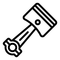 Piston of motor engine line icon, car service concept. Vector graphics. Vehicle combustion engine part sign on white background, style mobile or design.