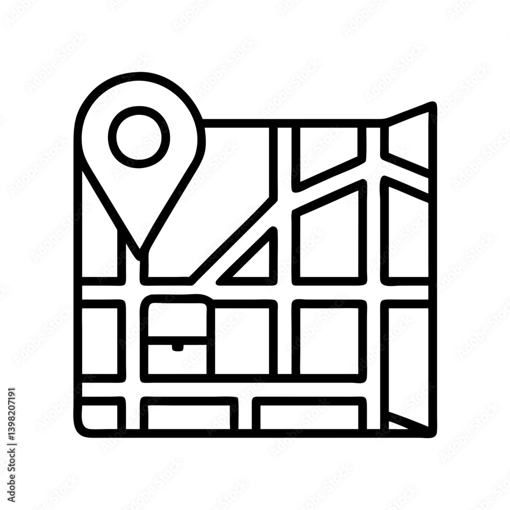 Poster find location on map with pin pointer for gps navigation and travel destination